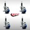 Service Caster 3'' SS Blue Poly Swivel 1'' Expanding Stem Caster Set with Brake, 4PK SCC-SSEX20S314-PPUB-BLUE-TLB-1-4 - alternate 4